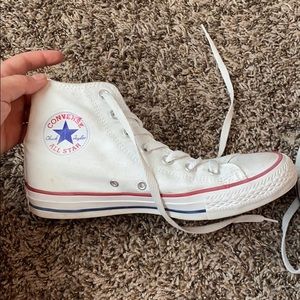Gently Used White Hightop Converse